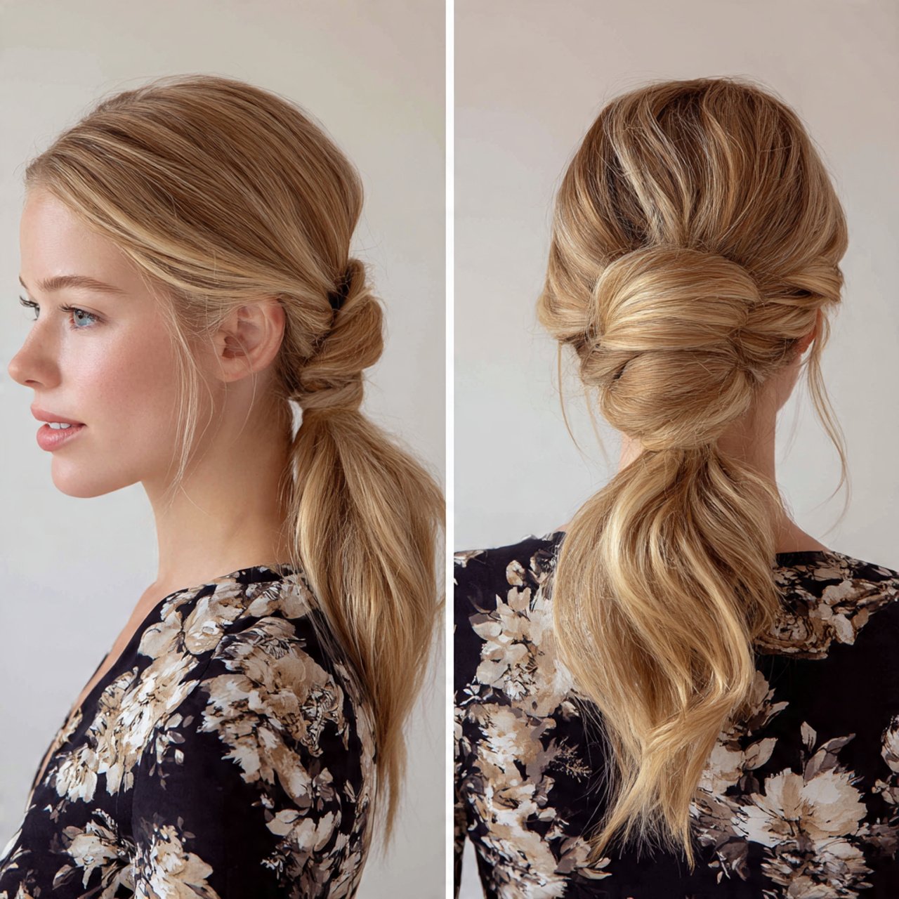 classic low ponytail twist hairstyles