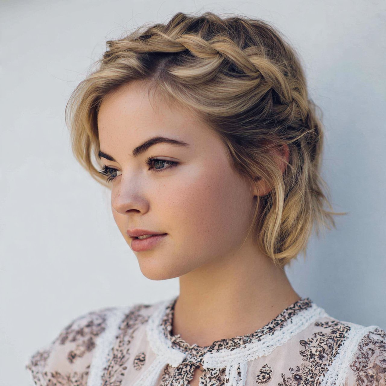 classic side braid hairstyles for short hair