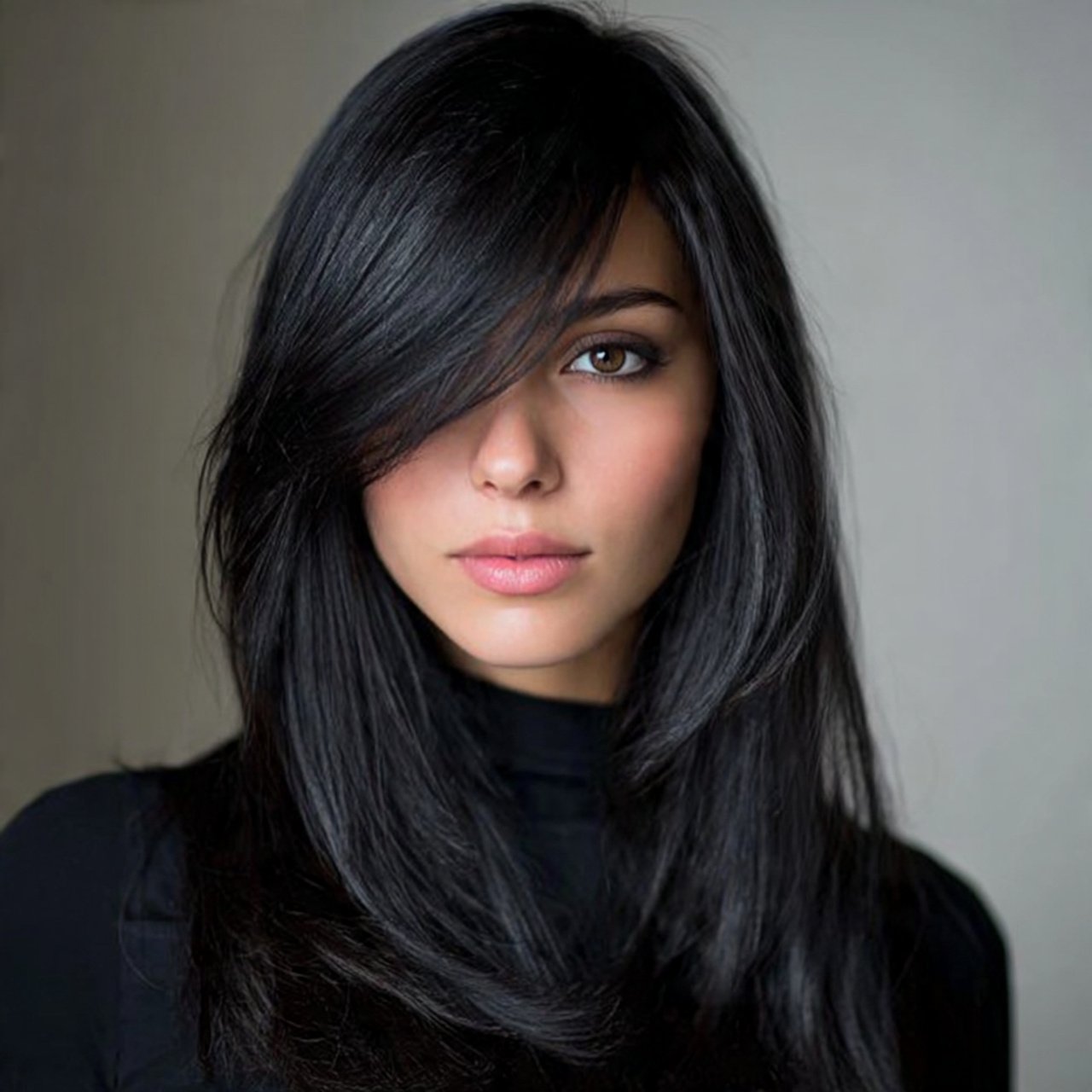 classic straight hairstyleswith side part for woma