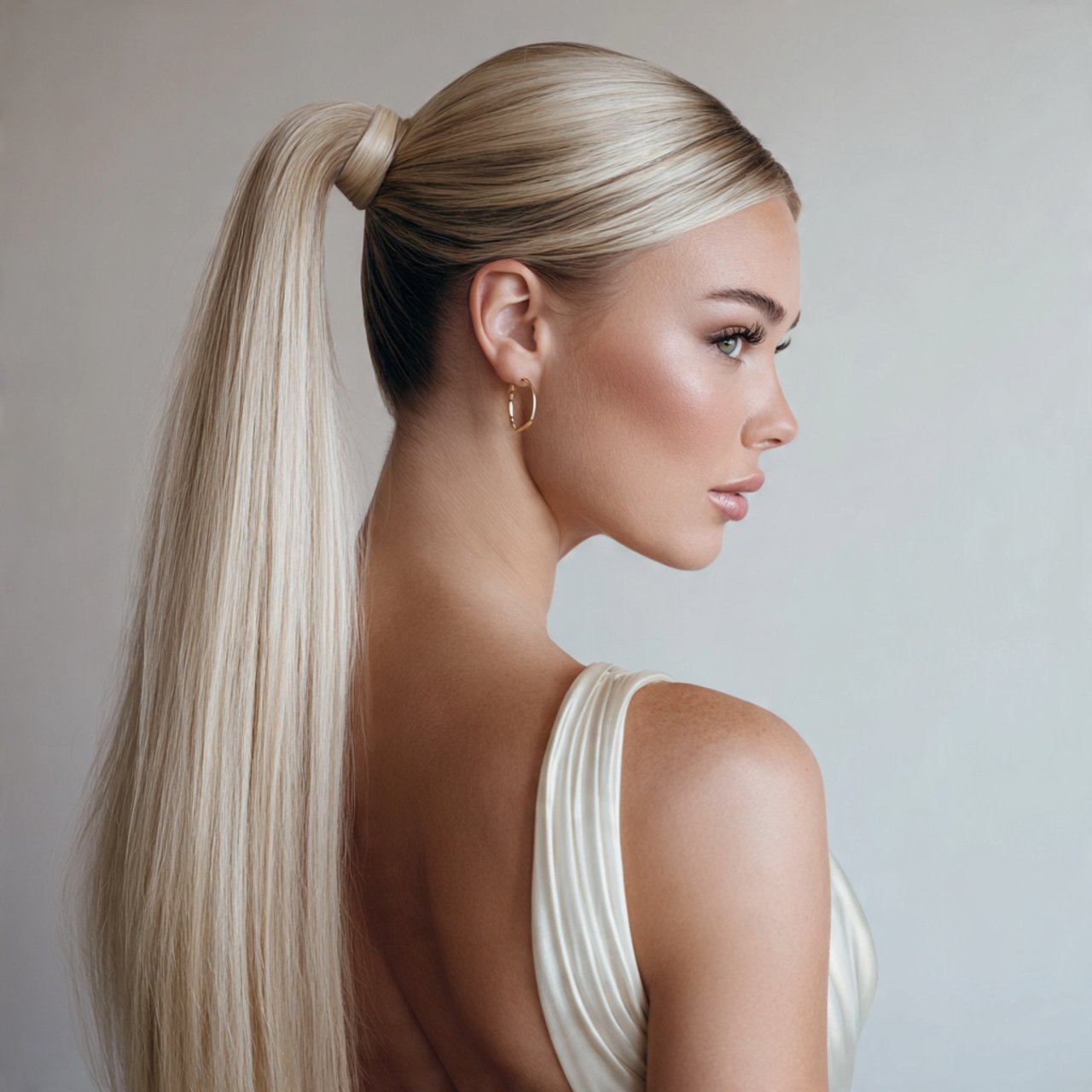 classic straight ponytail hairstyles