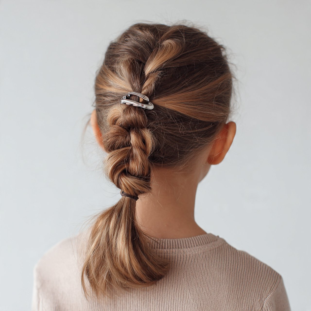 claw clip twist hairstyle for school single hairst
