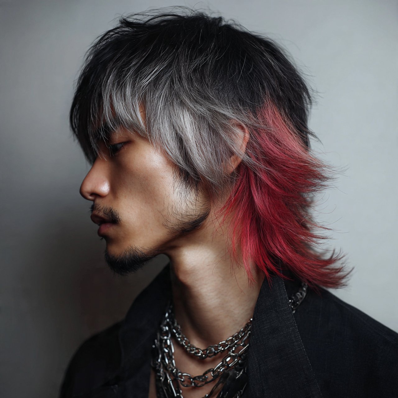 colored wolf cut hairstyle