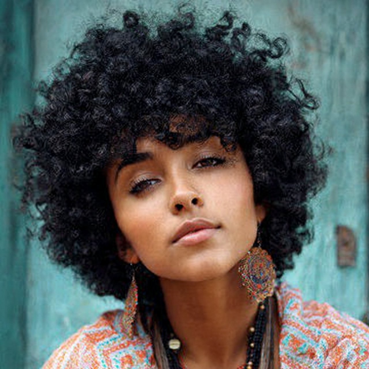 curly afro short style for short hair