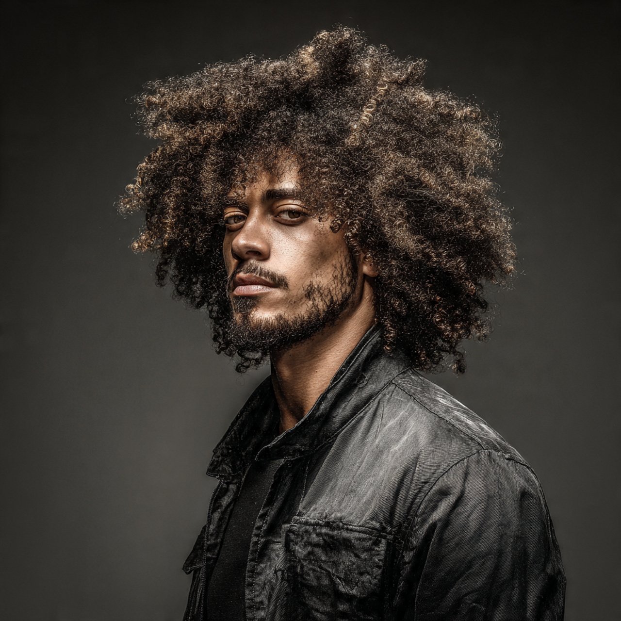 curly afro style hairstyles for men single portrai
