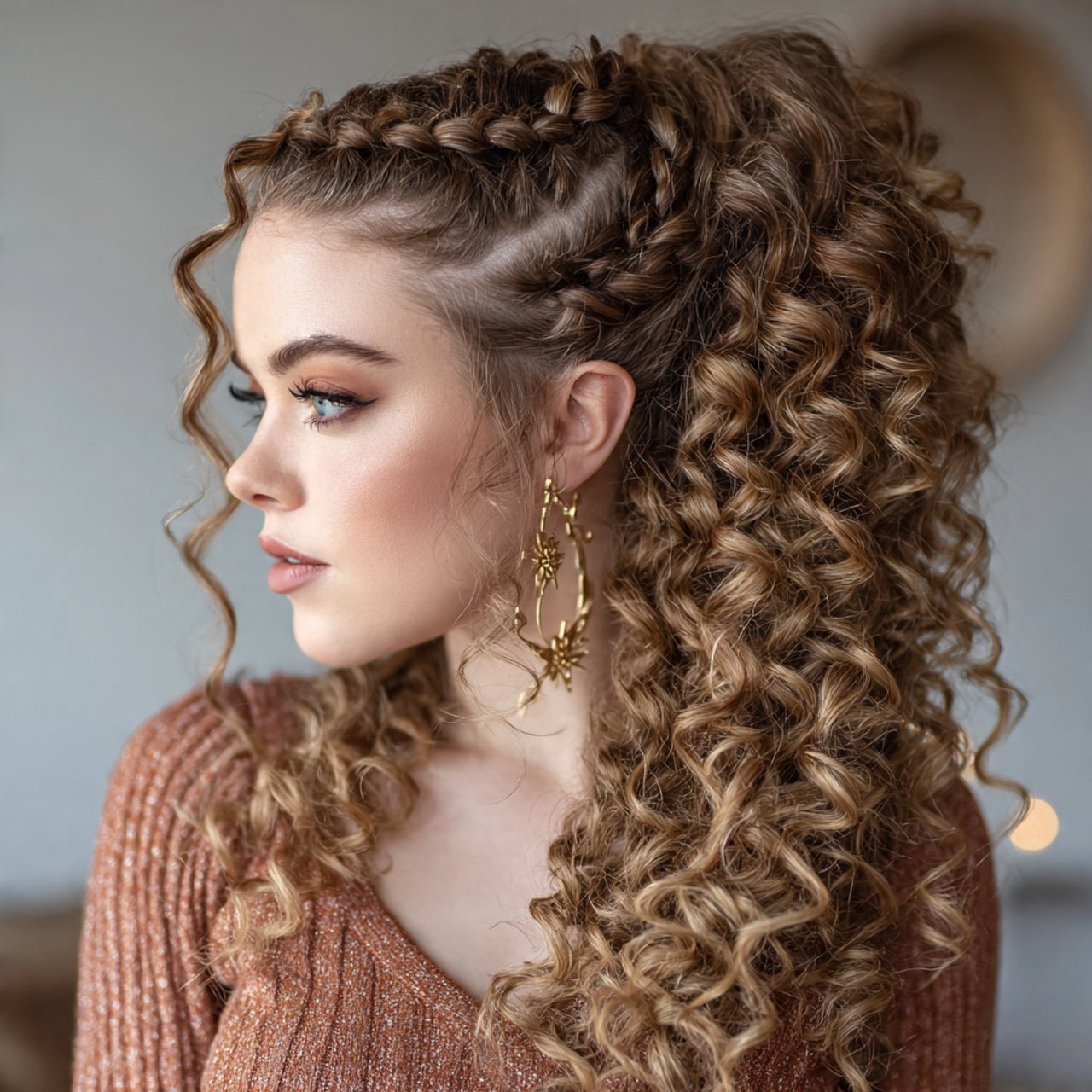 curly braided ponytail hairstyles