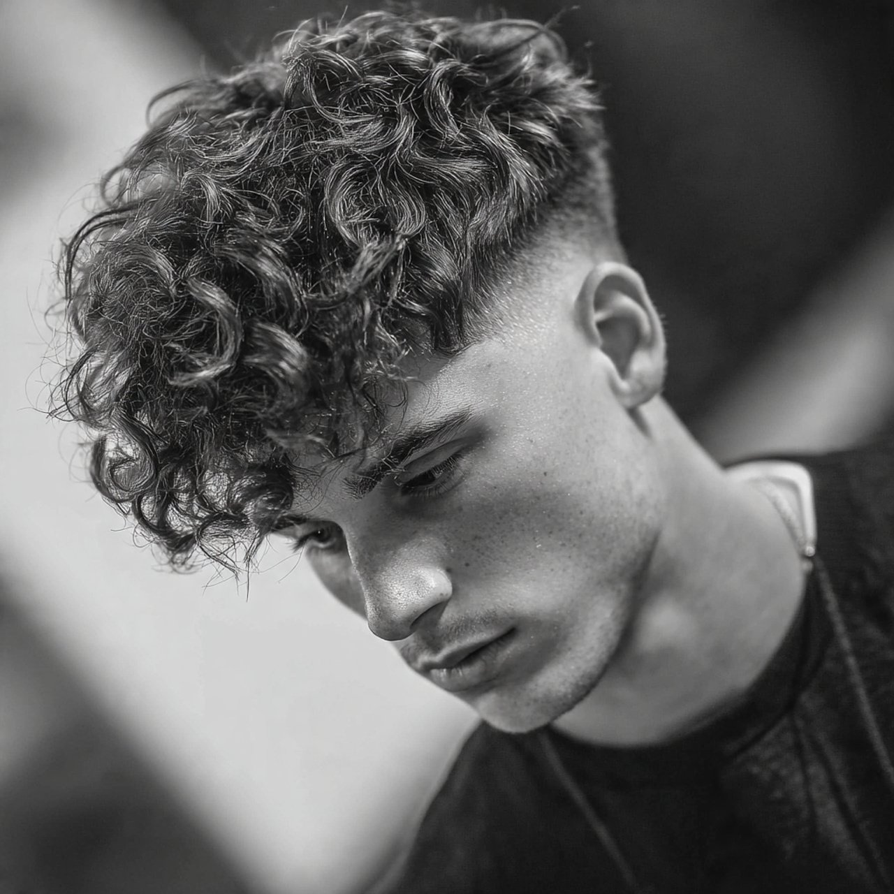 curly burst fade for men