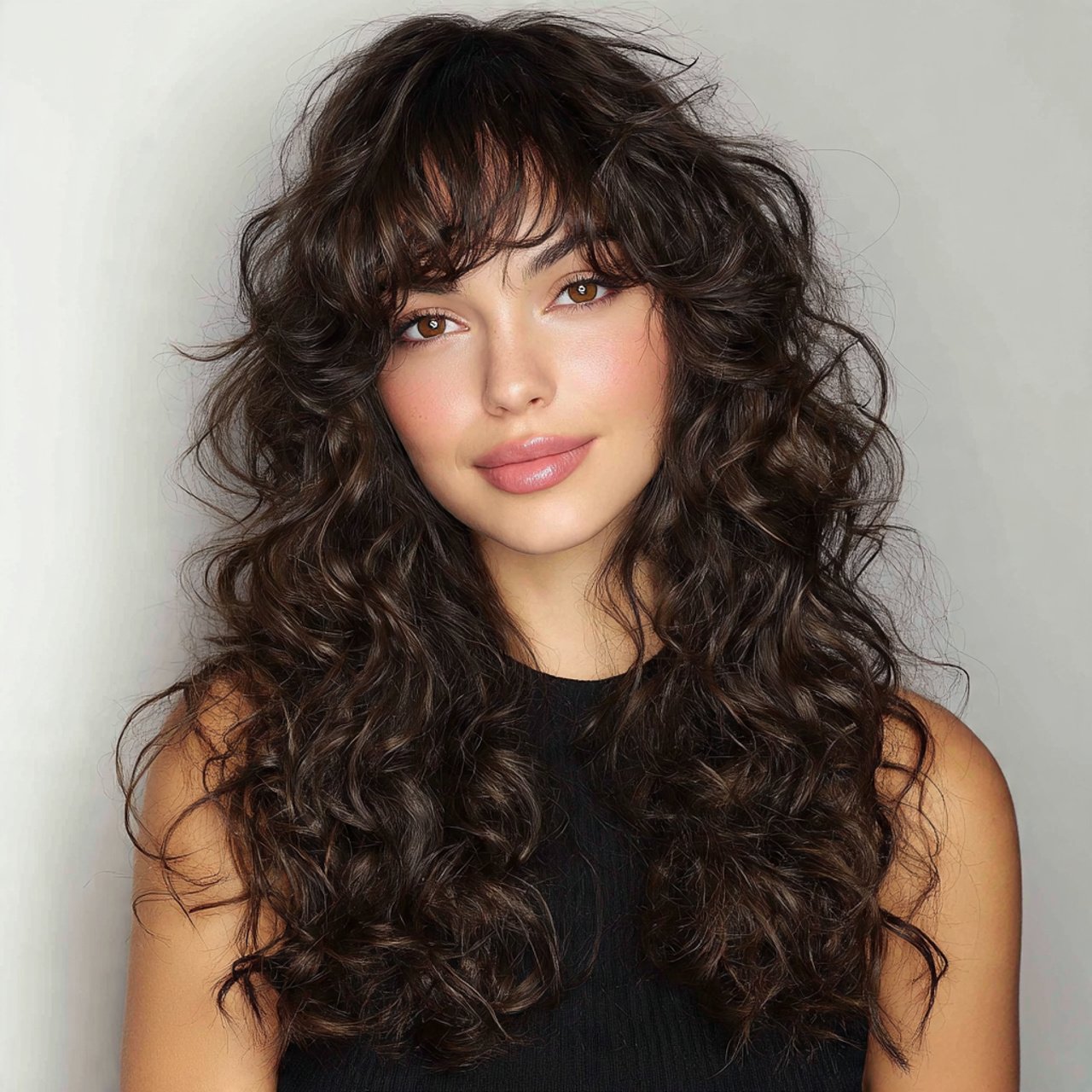 Curtain Bangs Tutorial: 13 Trending & Pro Tips Guide That you'll love 6 curly curtain bangs hairstyle 1