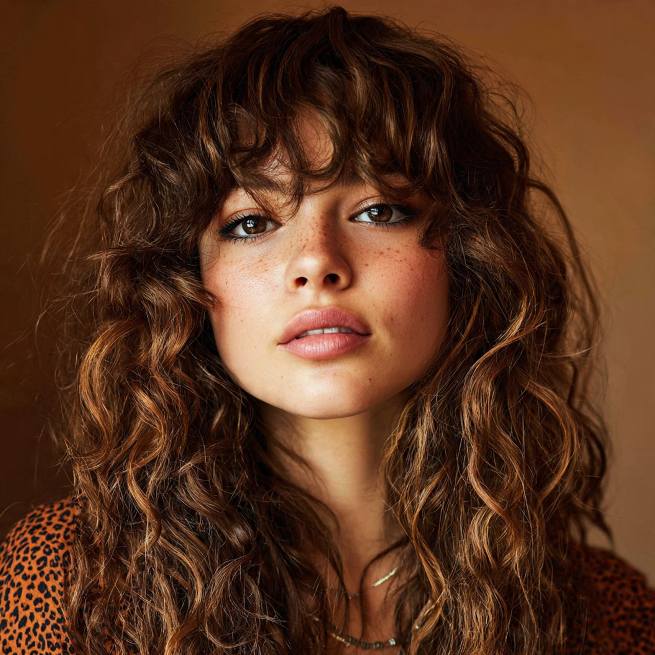 curly curtain bangs hairstyle