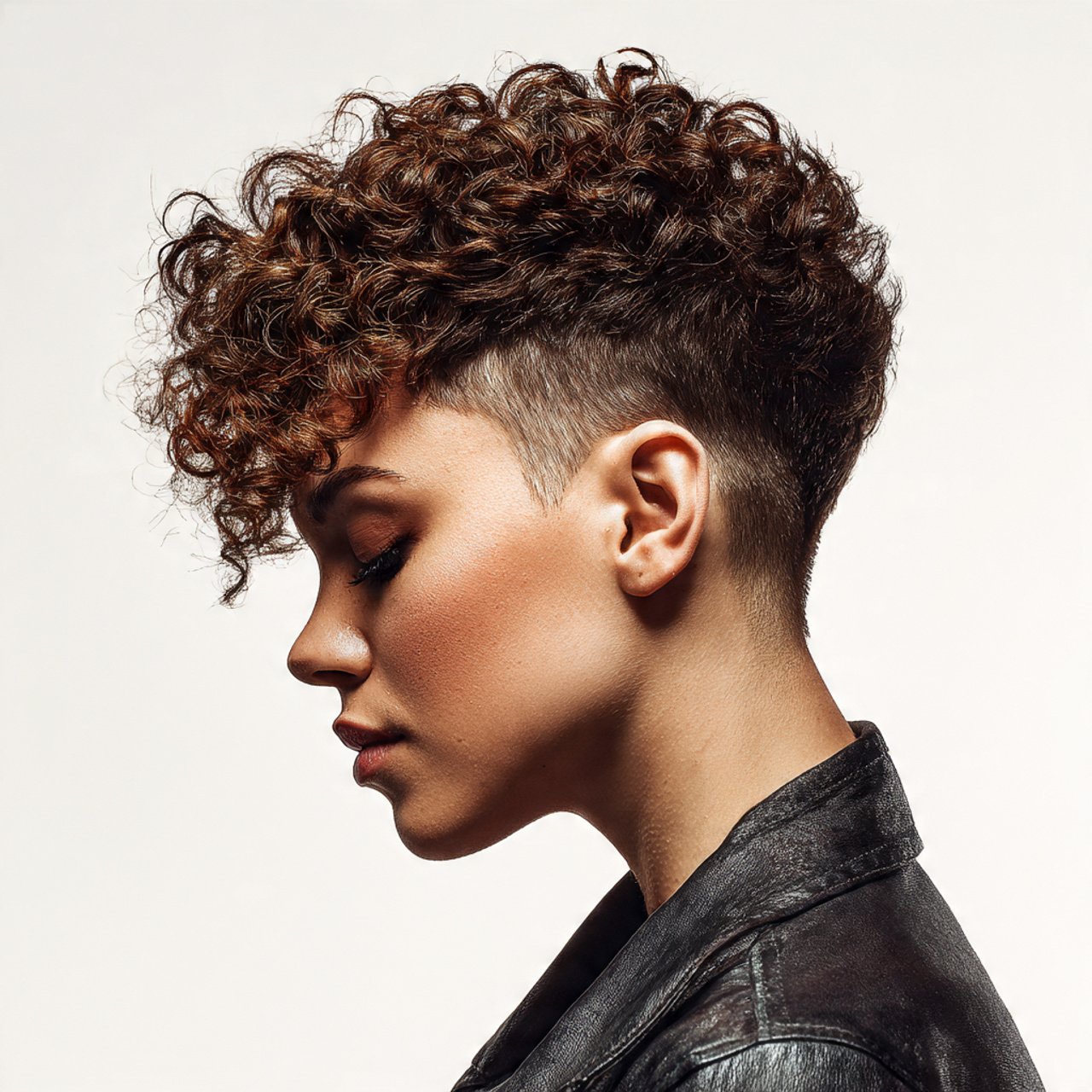 curly hair with fade short hairstyle for women sin