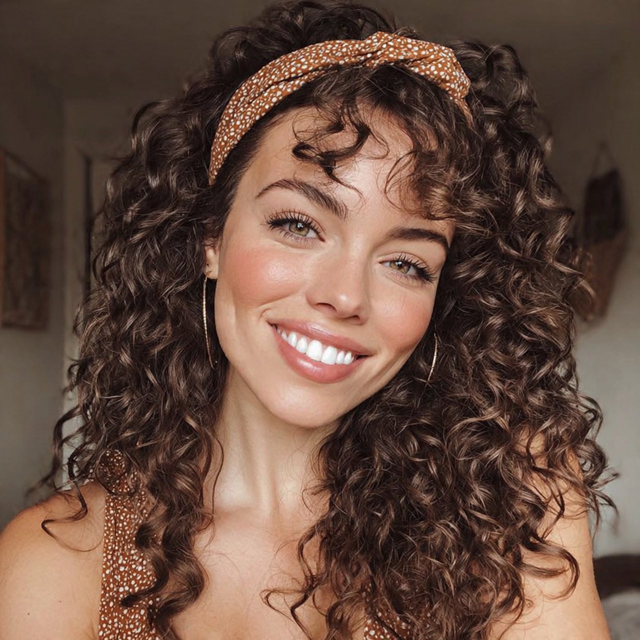 curly headband hairstyles