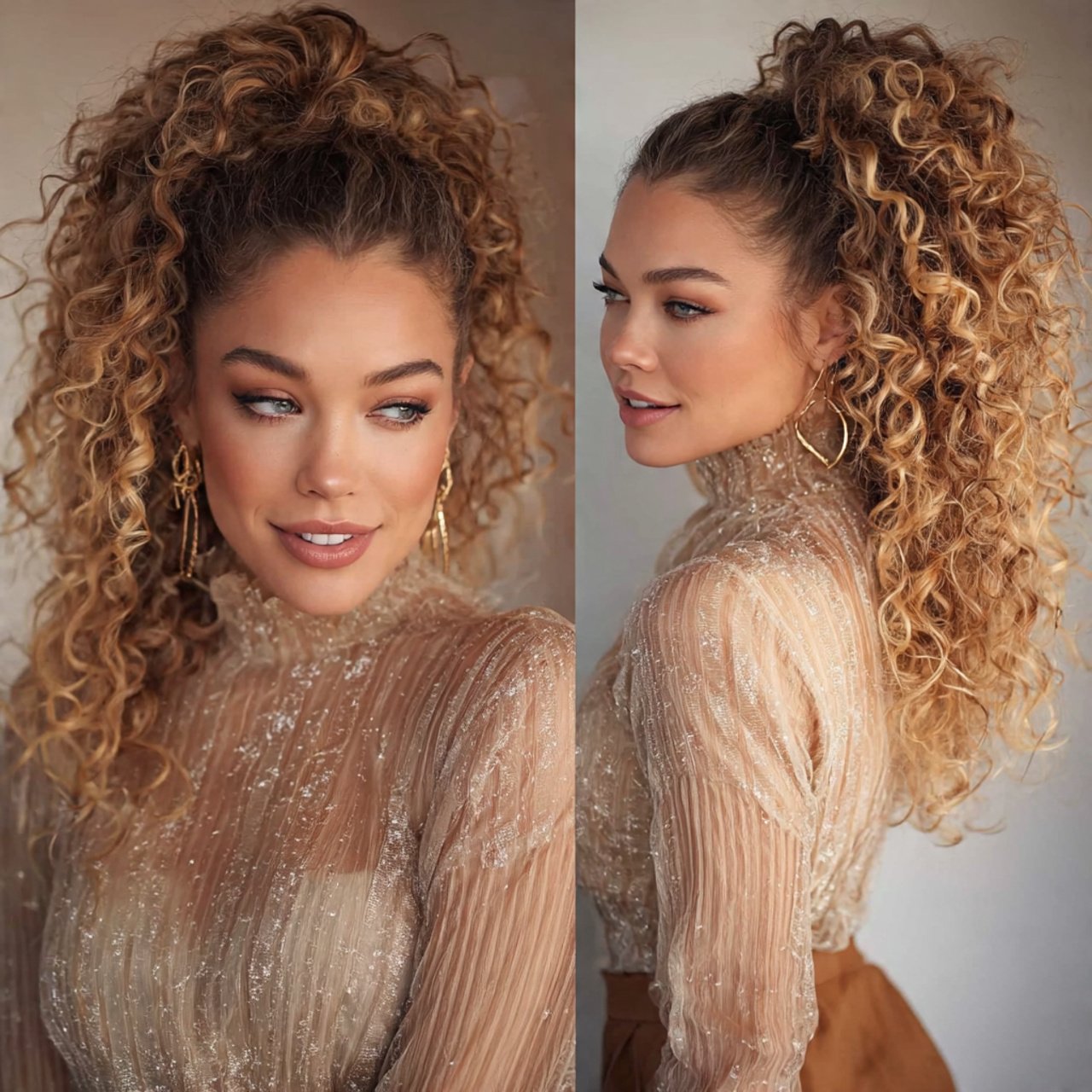 curly high ponytail hairstyles