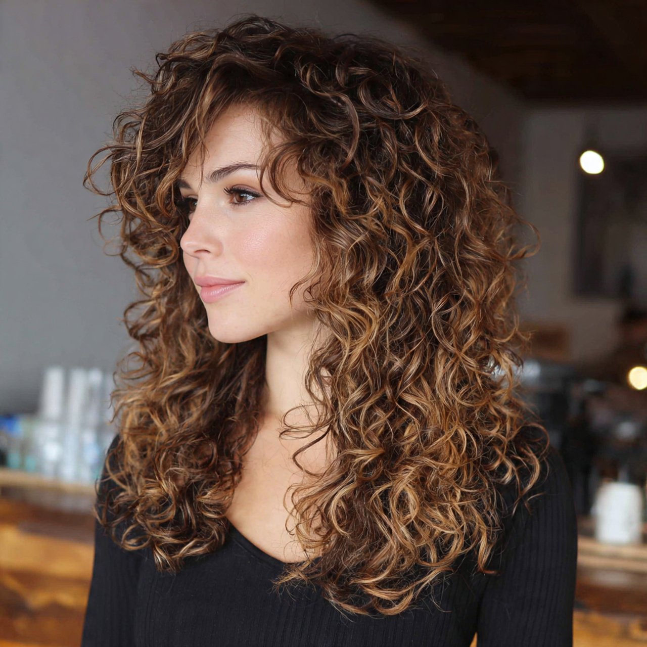 curly layered hairstyles