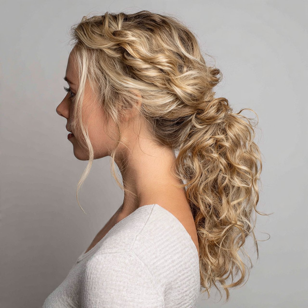 curly low ponytail hairstyles 1
