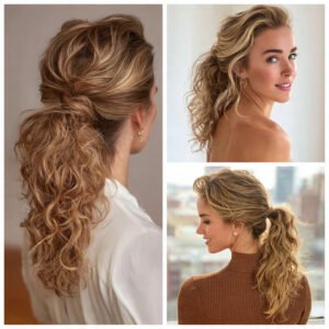 curly low ponytail hairstyles