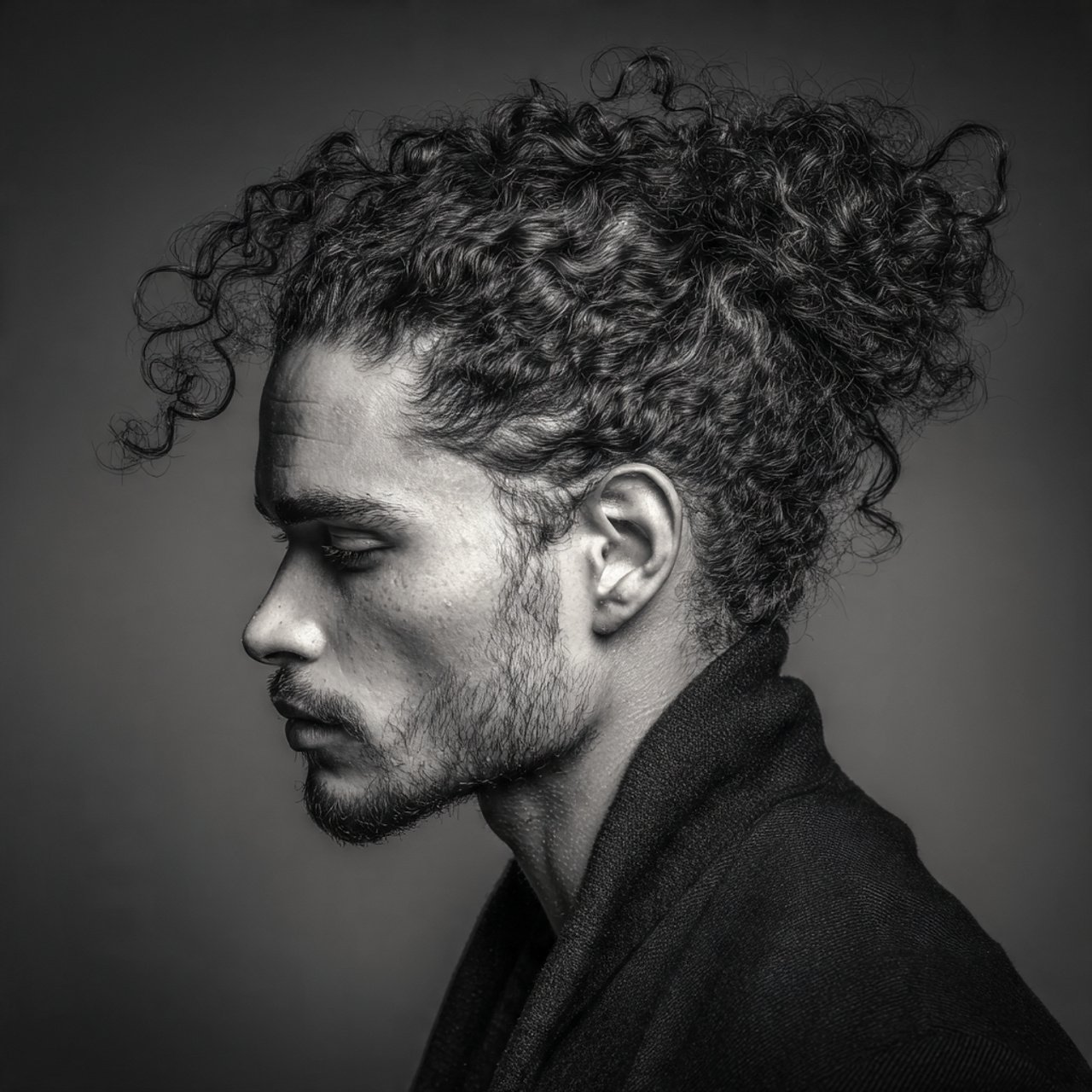 curly man bun hairstyles for men single high quali