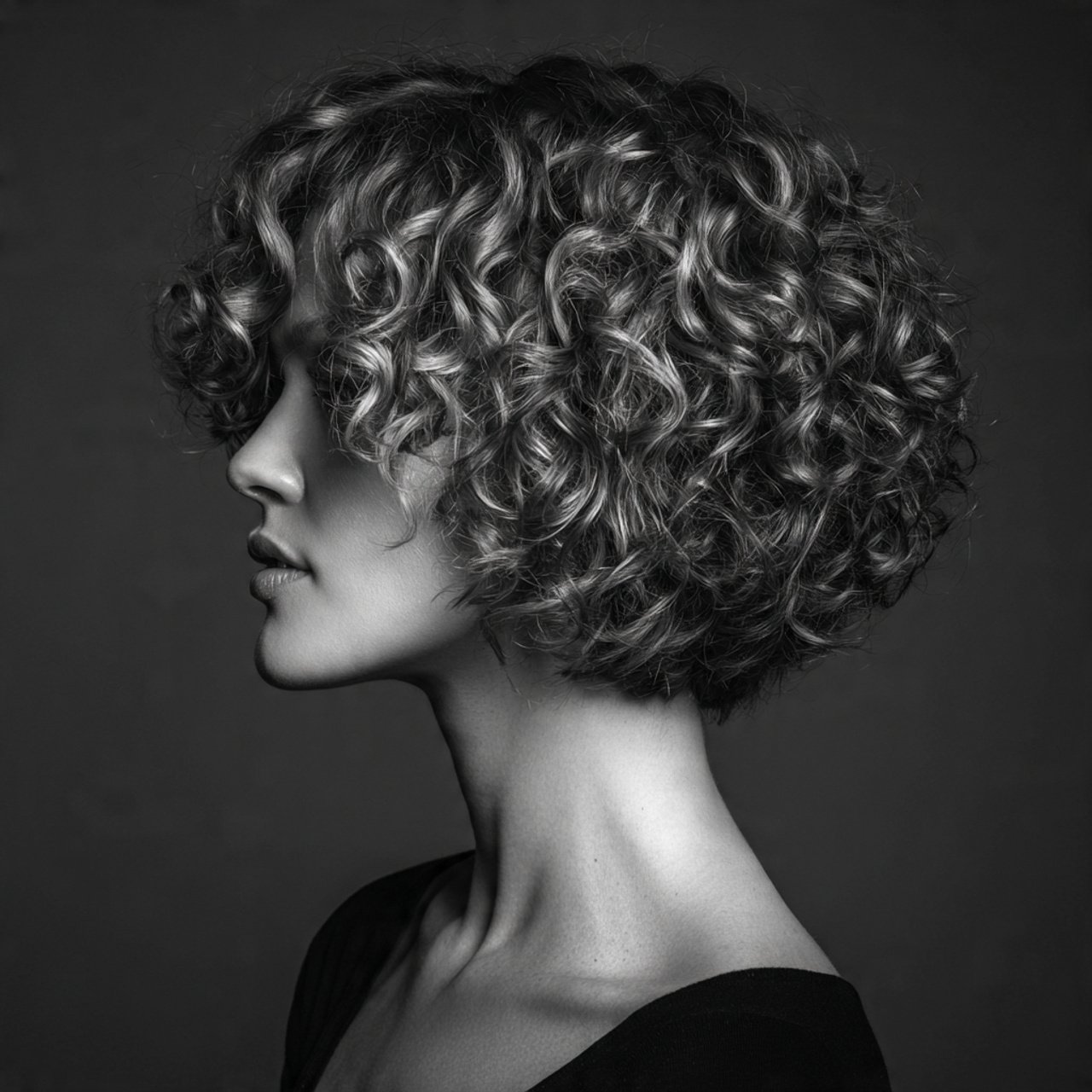 curly mini bob short hairstyle single portrait pro