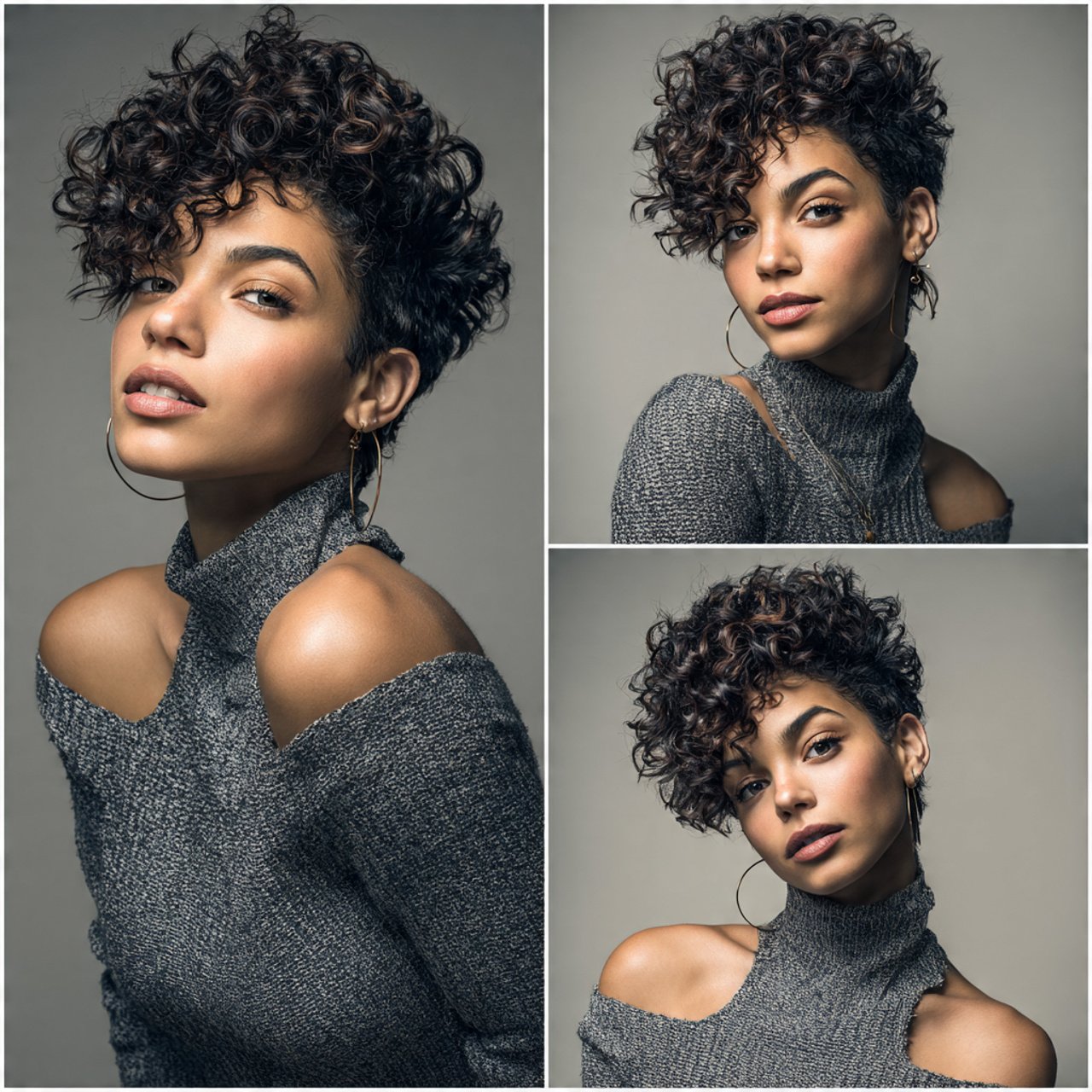 curly natural hairstyles for short hair showcasing