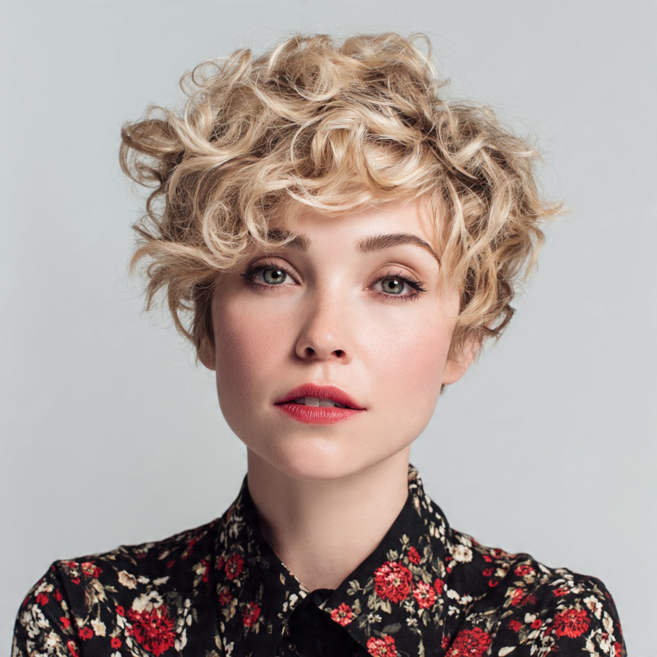 curly pixie cut short hairstyle single portrait ph