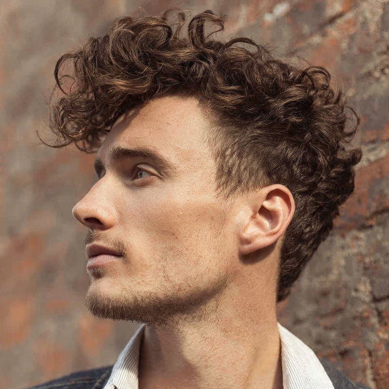 curly pompadour for men