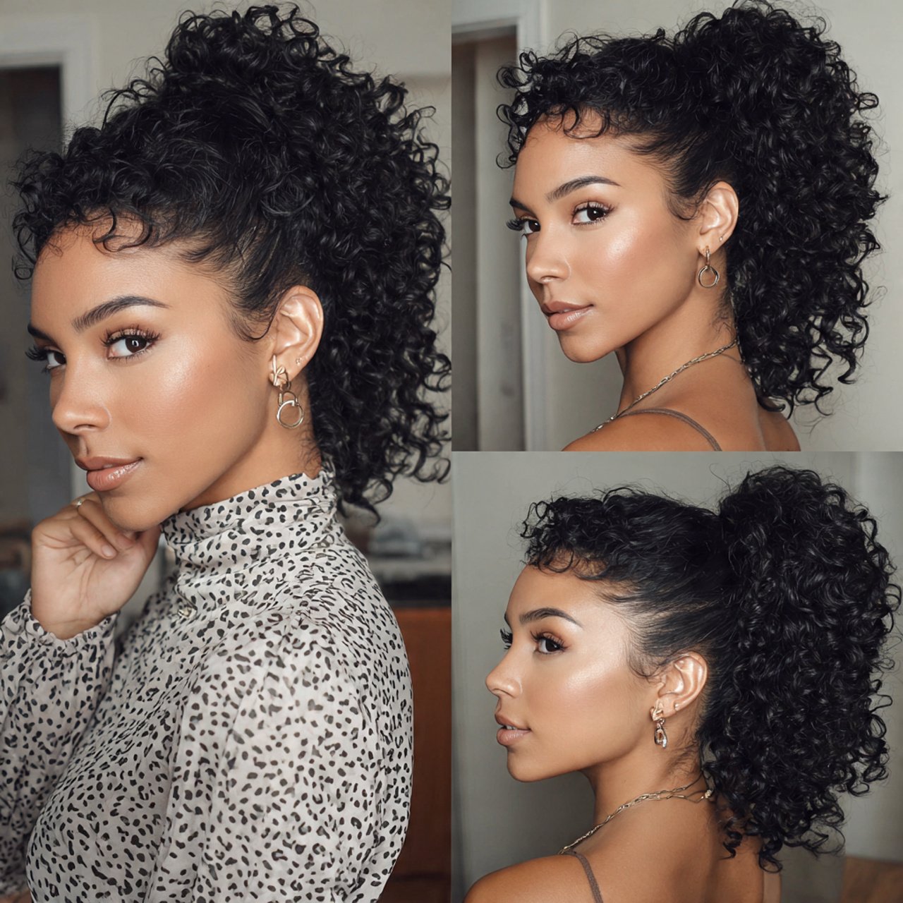 curly puff ponytail hairstyles