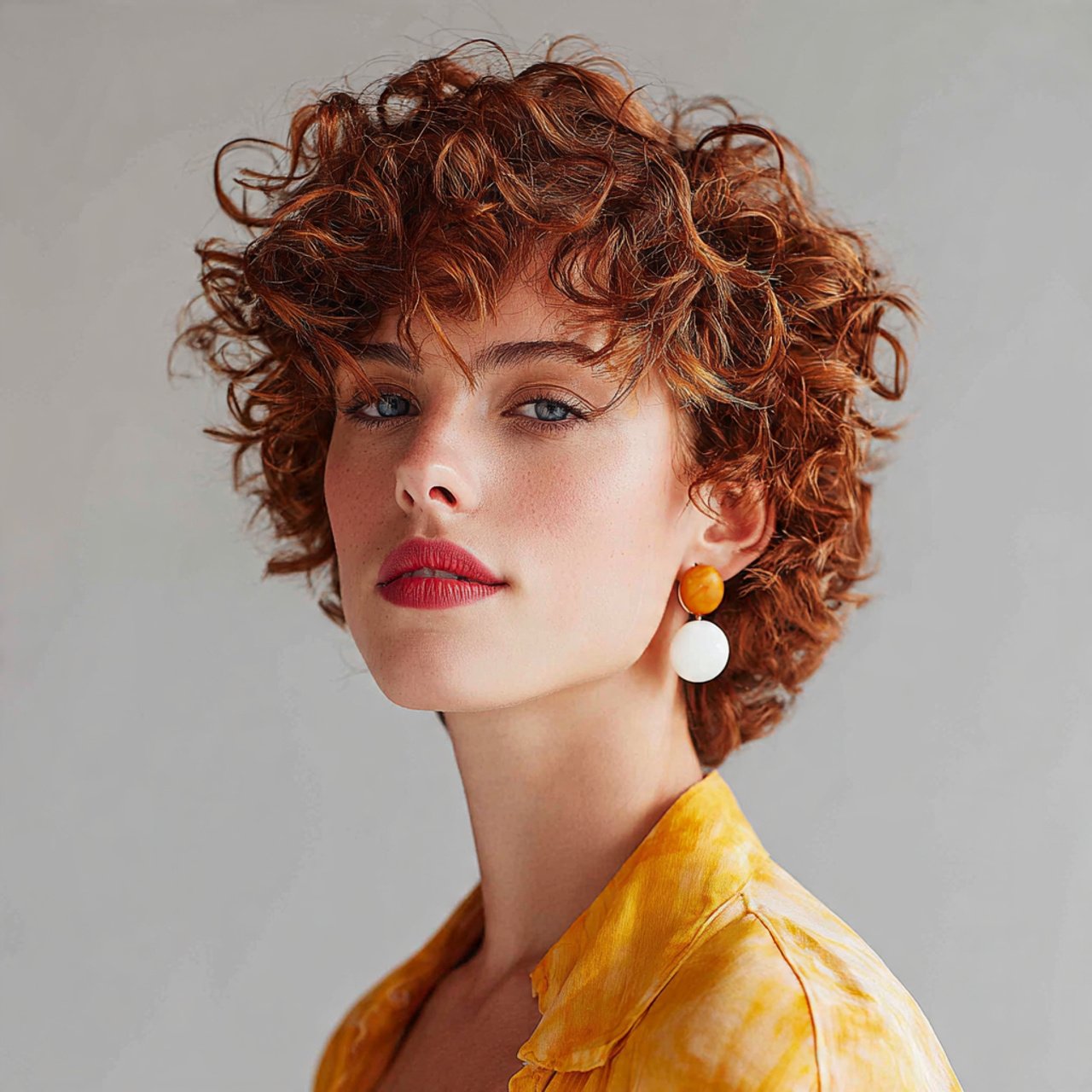 curly short hairstyle