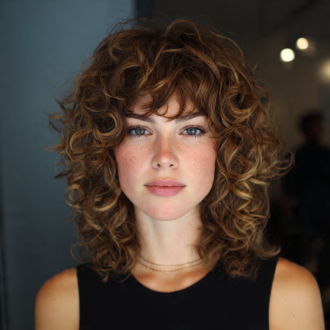 curly wolf cut with face framing layers hairstyle
