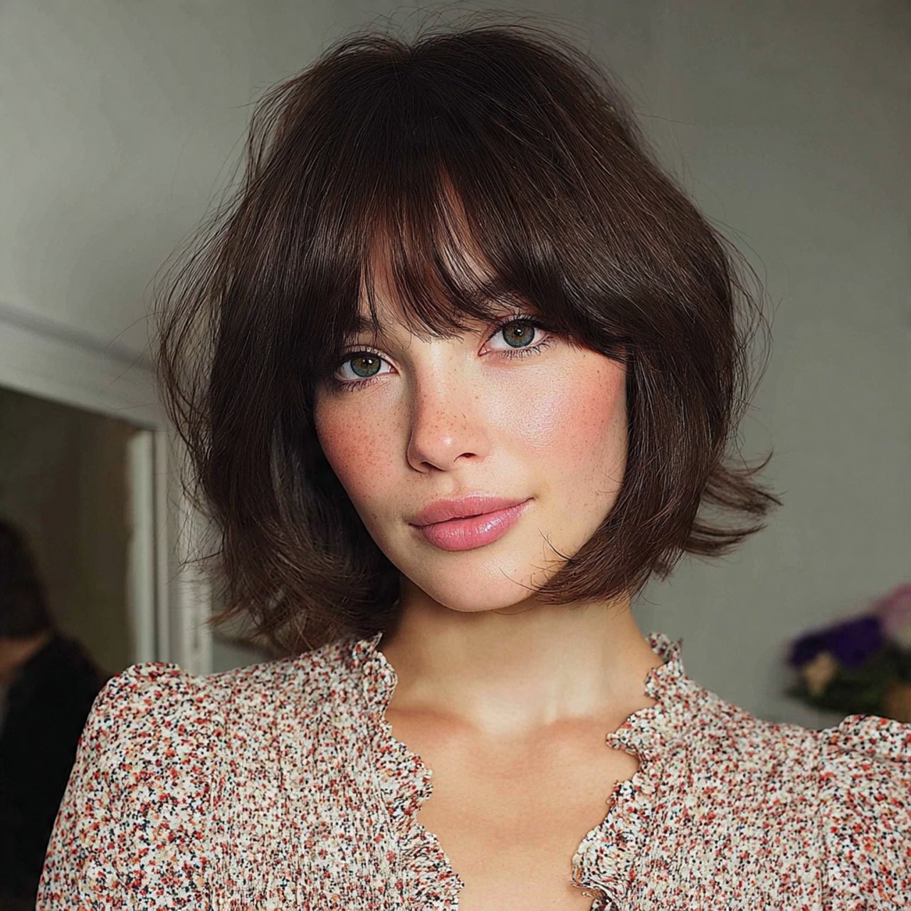 curtain bangs with bob hairstyle 1