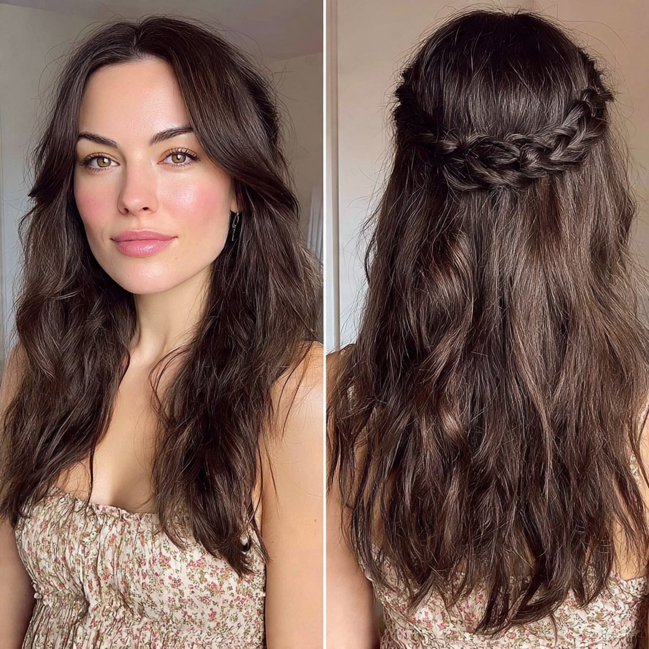 curtain bangs with braided hairstyle