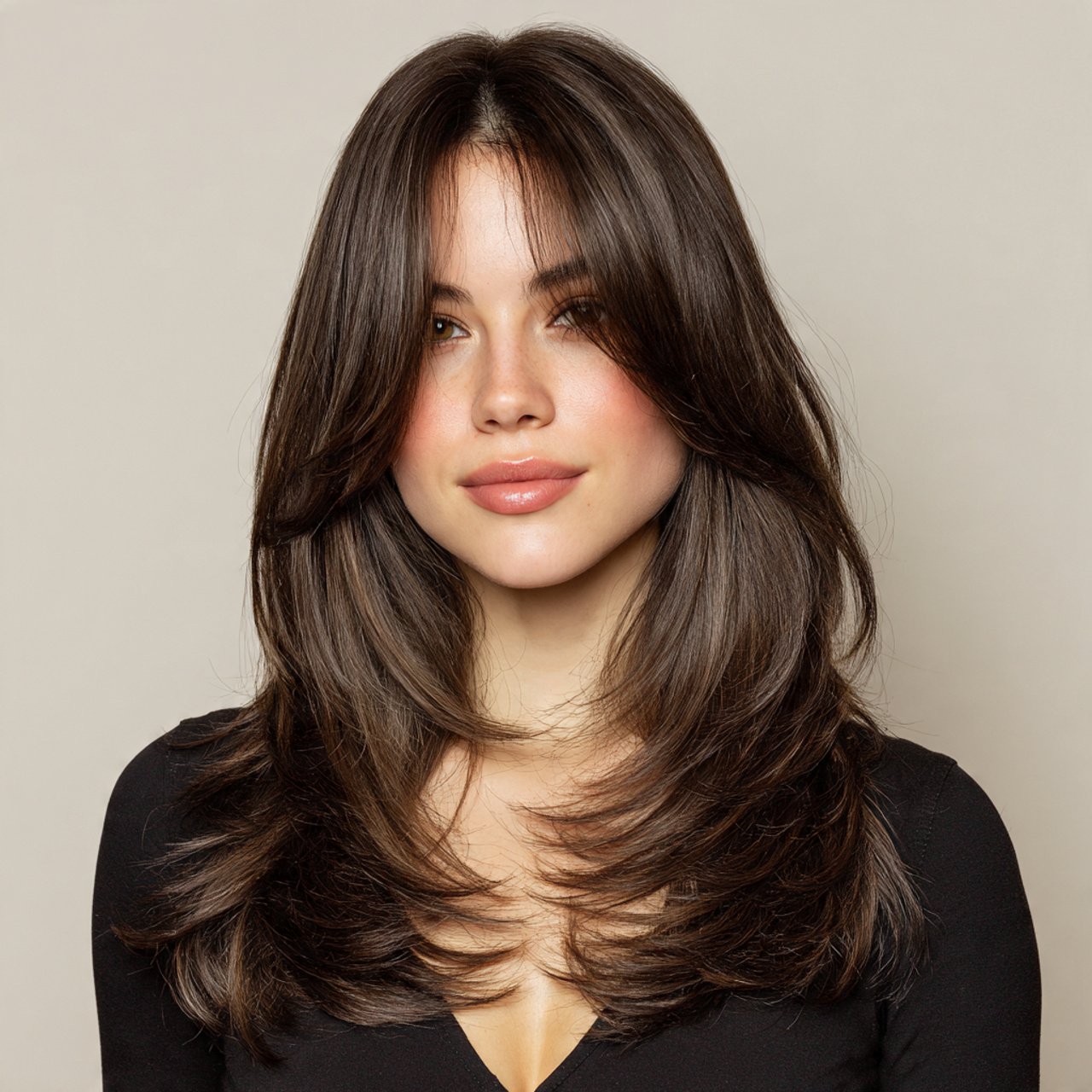 Curtain Bangs with Layers: 13 Trending Hair Ideas 8 curtain bangs with face framing layers hairstyle