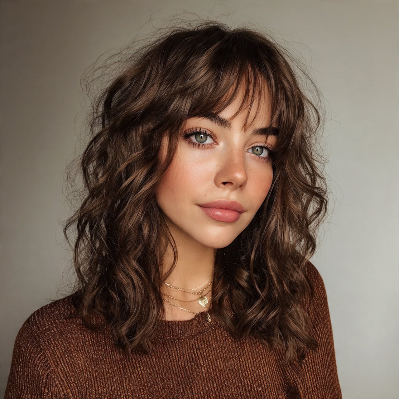 curtain bangs with medium length hair hairstyle 1