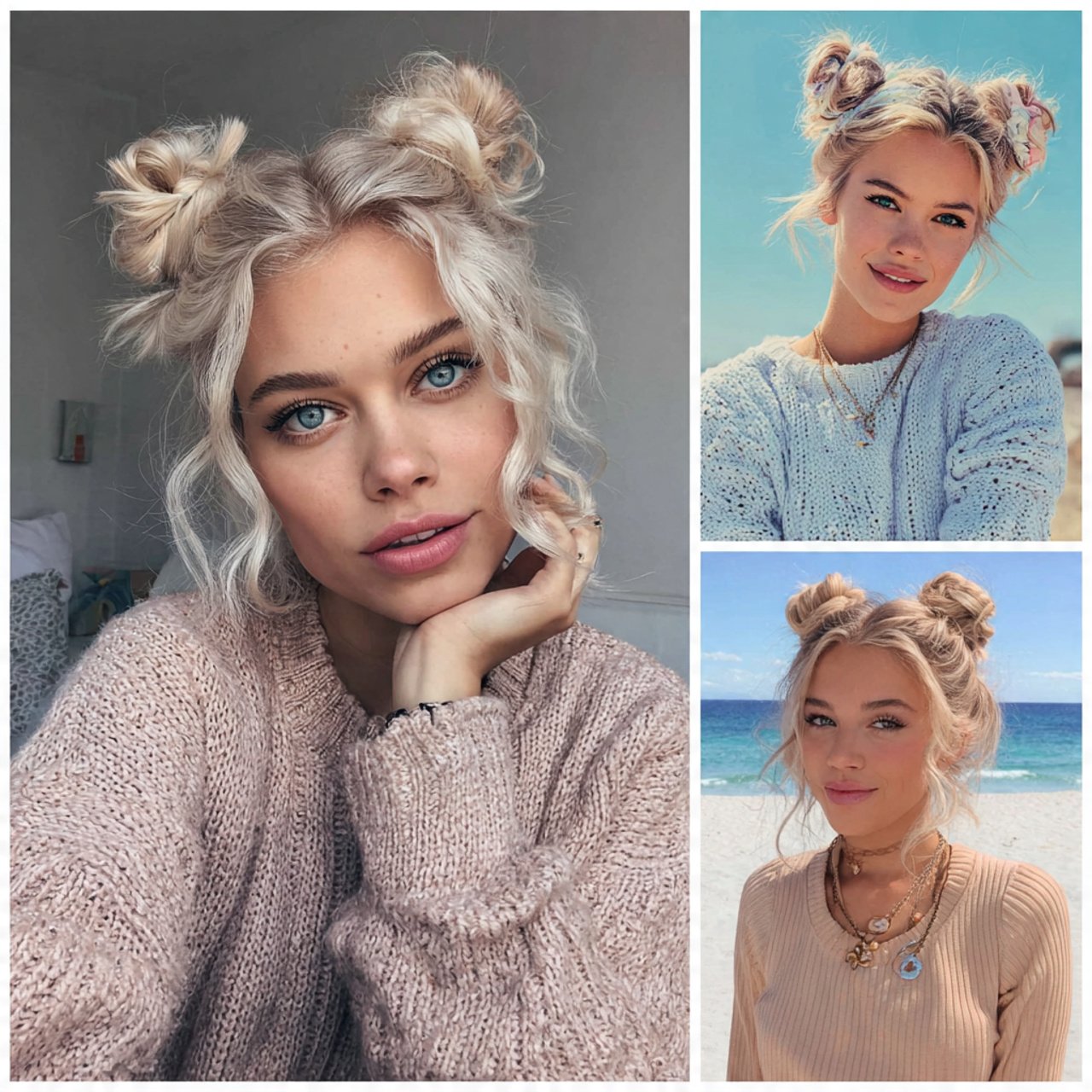 cute space buns hairstyles