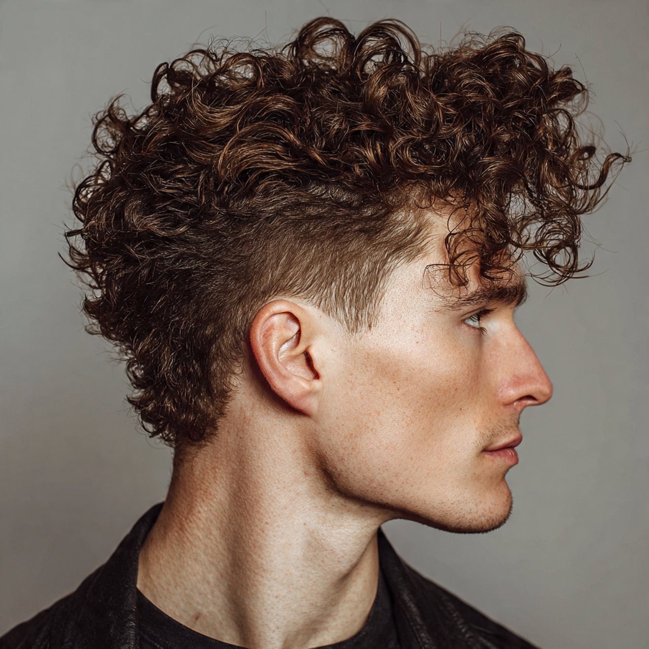 defined curl wolf cut hairstyle