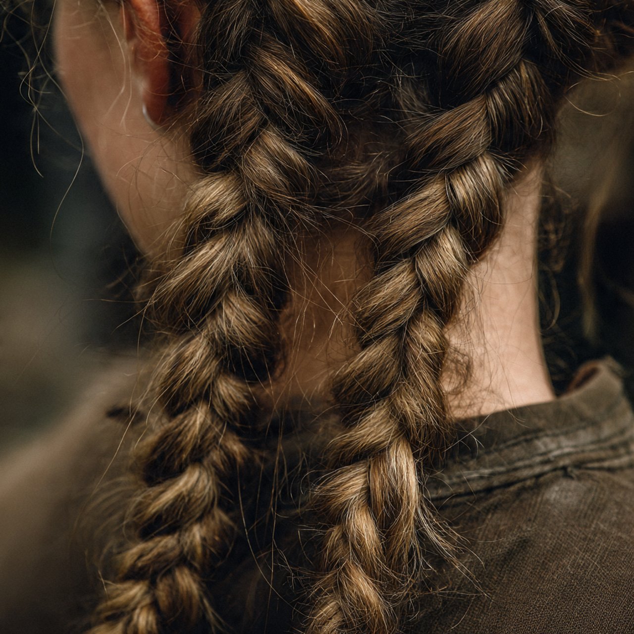 double side braids hairstyle single person close u