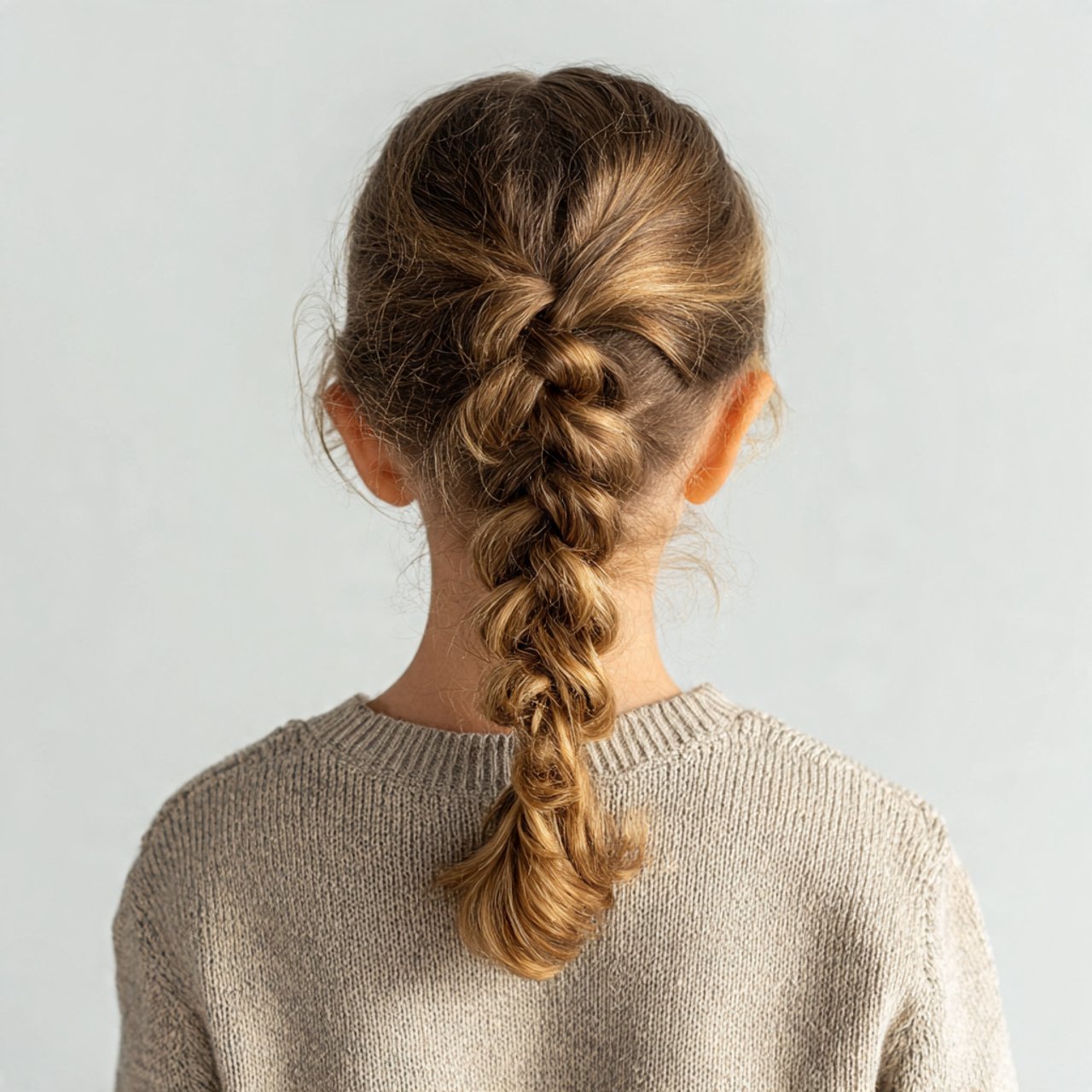 dutch braid easy school hairstyle on a young girl