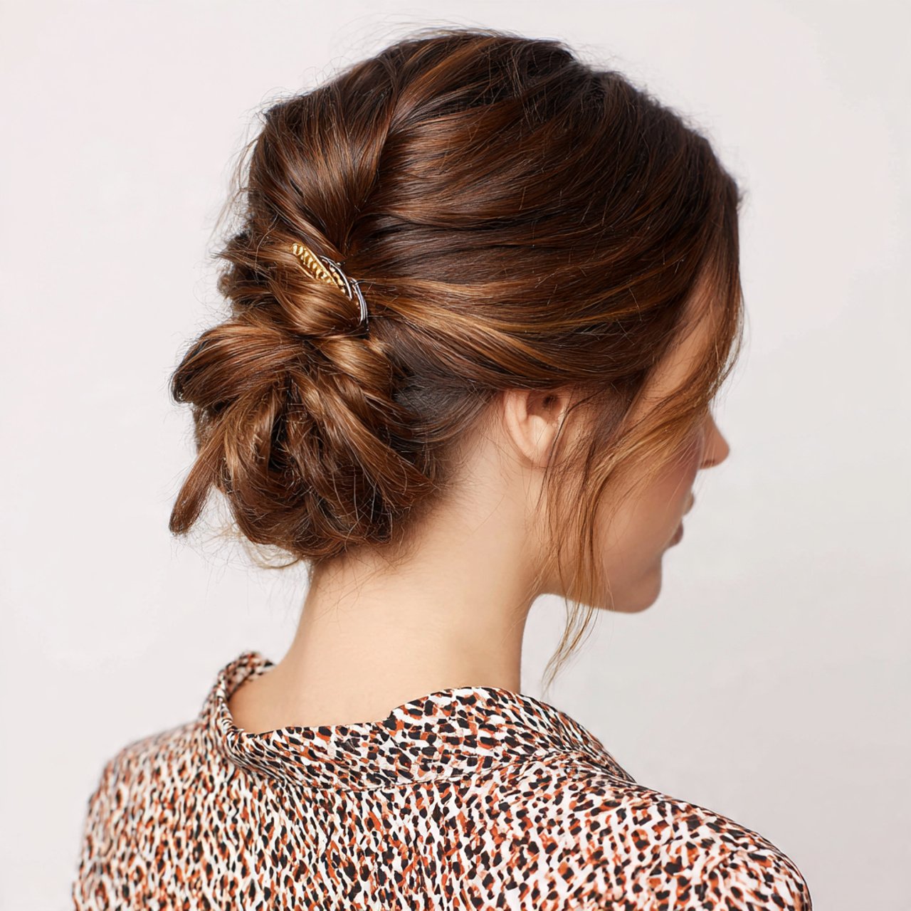 easy claw clip twist hairstyle for school step by