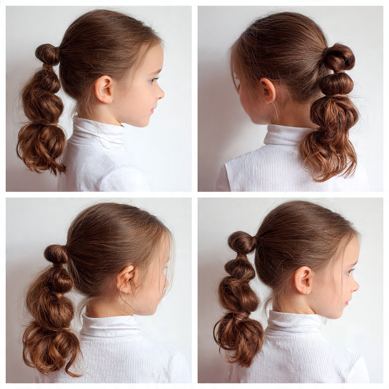 easy school hairstyle bubble ponytail on a young g