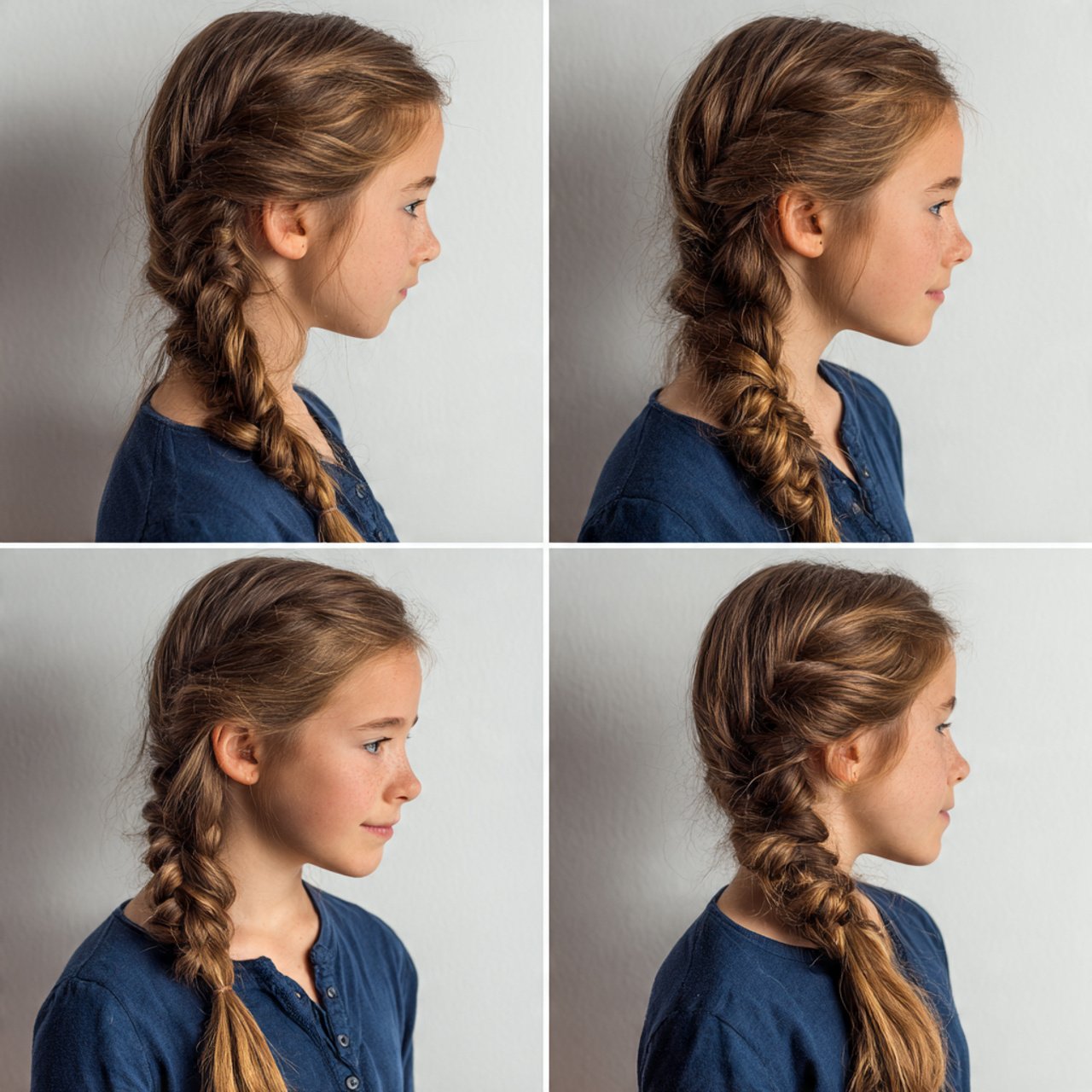 easy school hairstyle single side braid on a teena