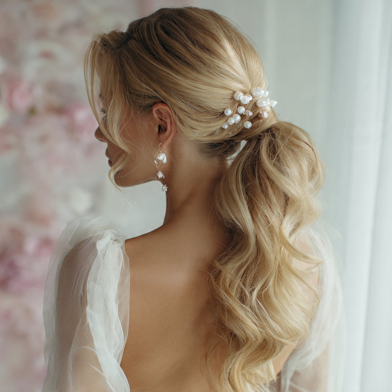 elegant bubble ponytail hairstyles for wedding bri