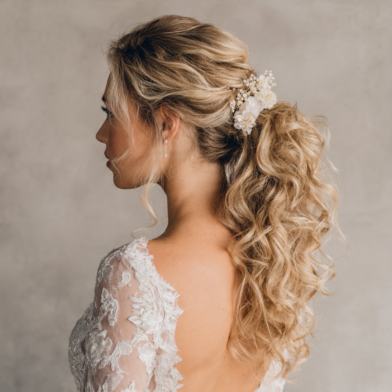 elegant curly ponytail wedding hairstyles bridal h