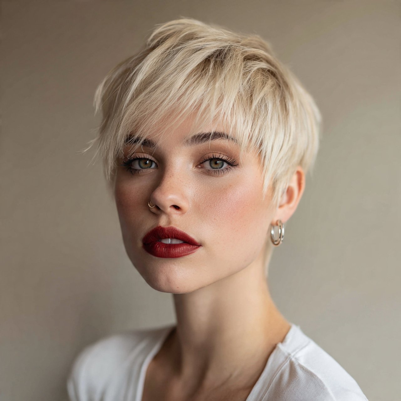 feathered short hairstyle