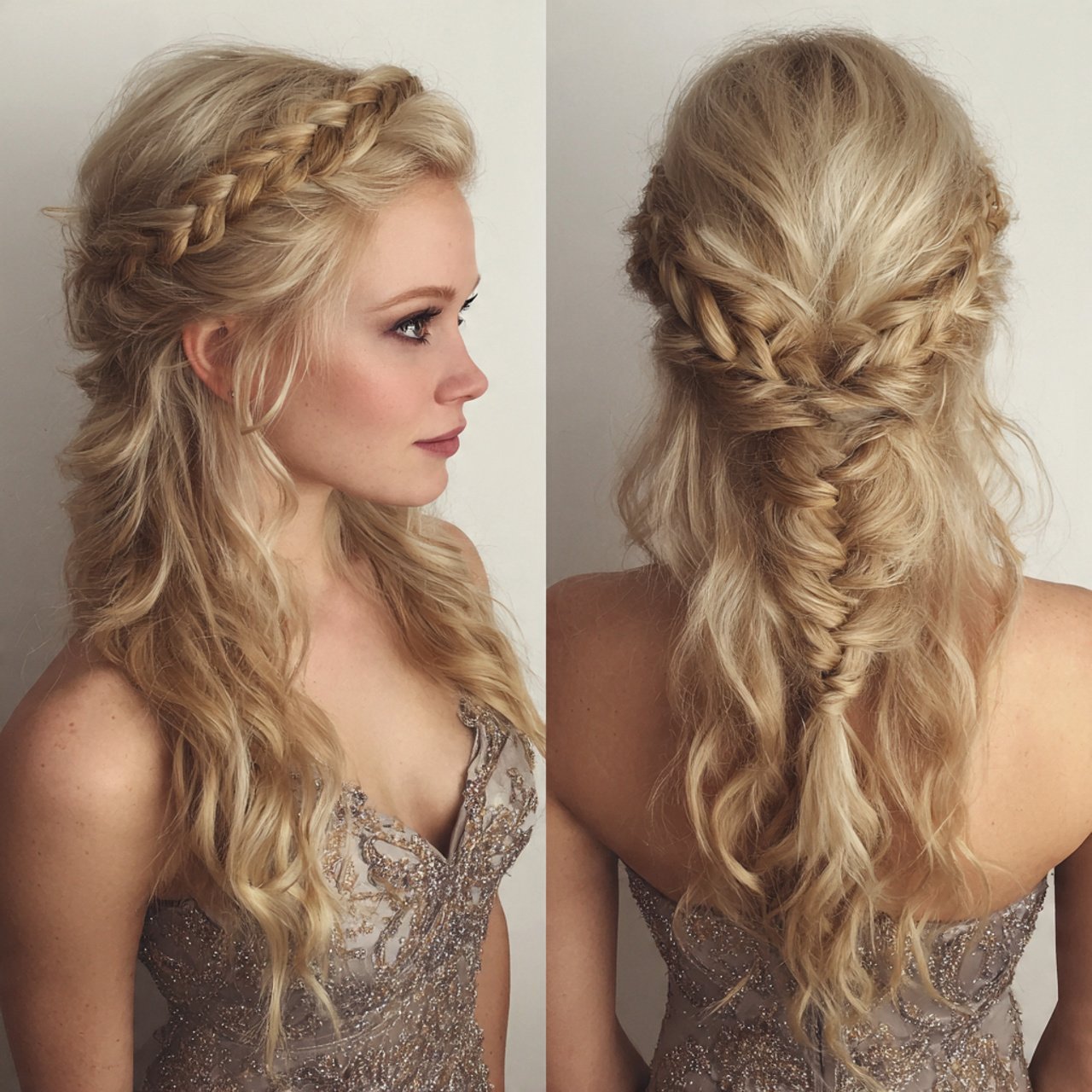 fishtail half up style prom hairstyles