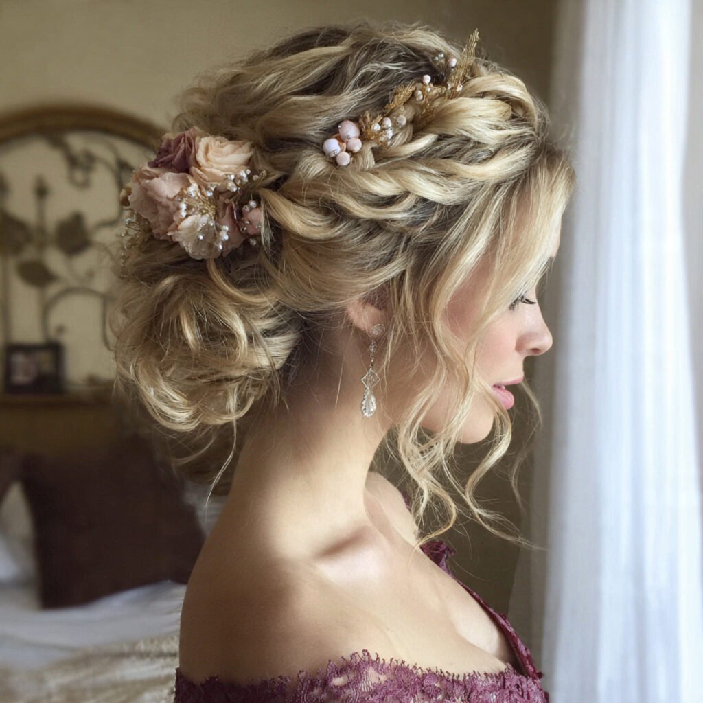 floral inspired updo prom hairstyles