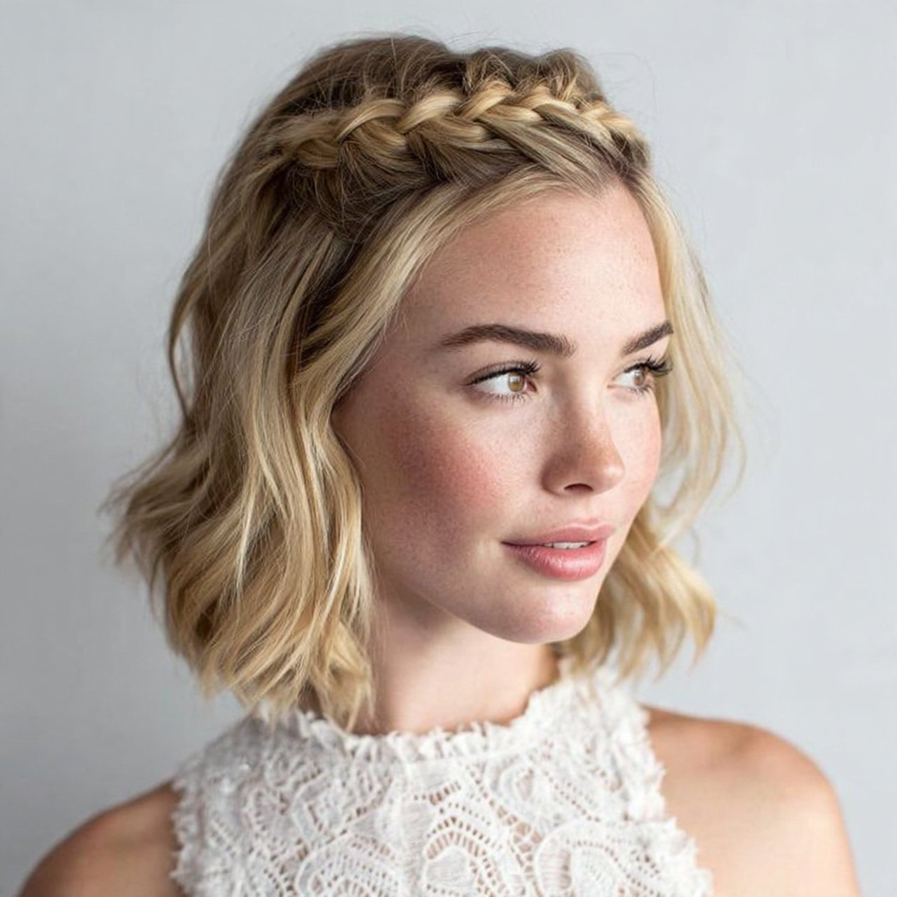 half up braided crown prom hairstyles for short ha