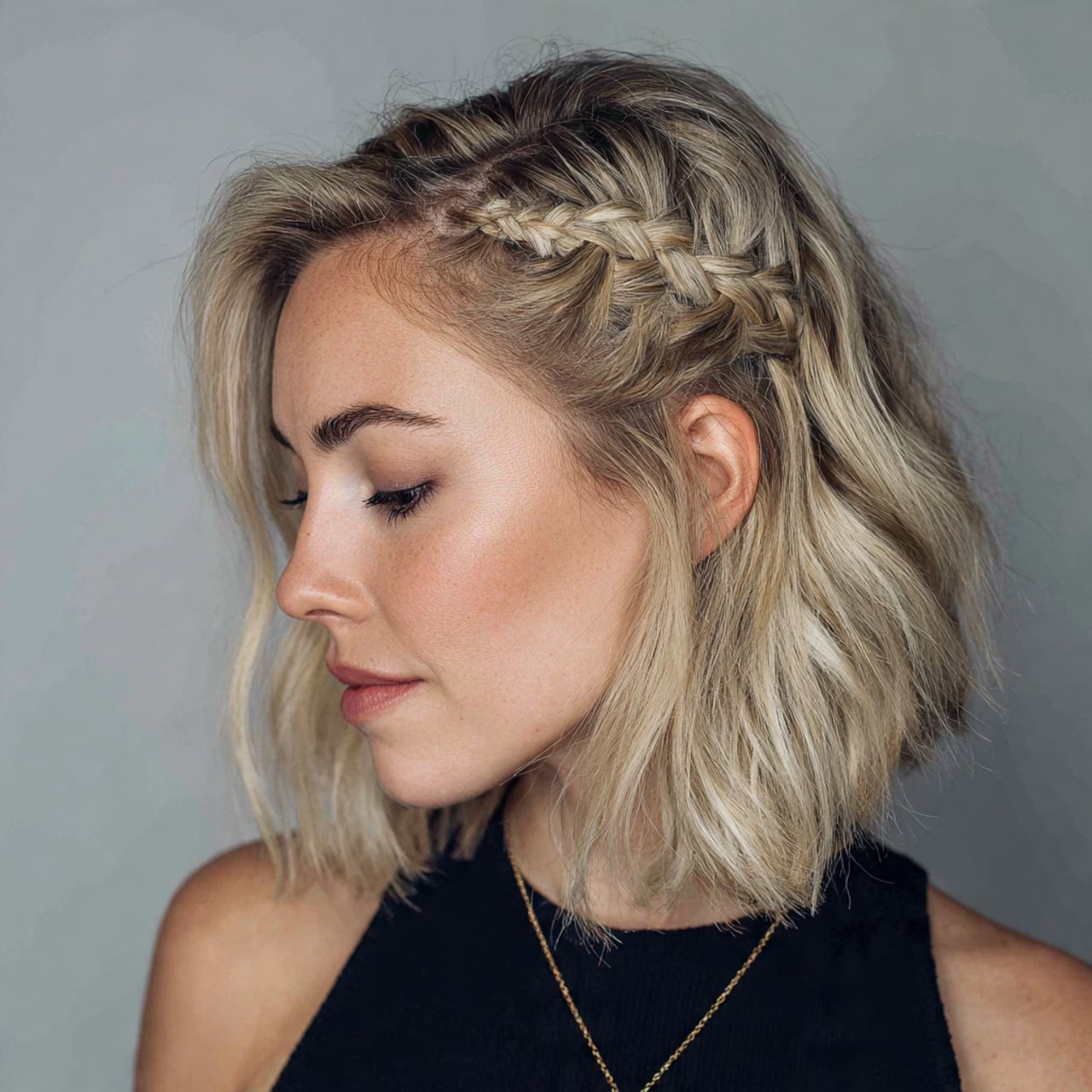 half up braided hairstyles for short hair