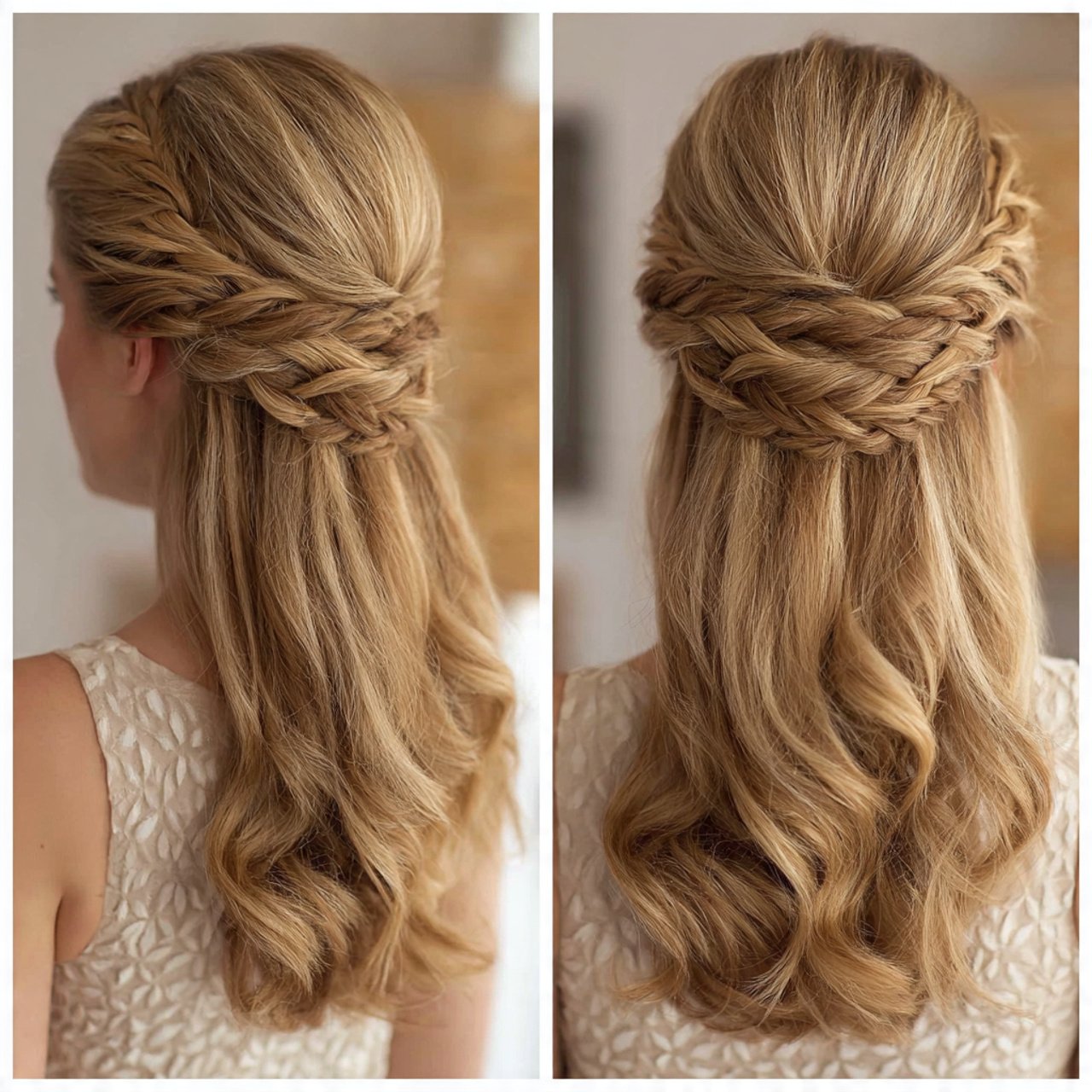 half up braided style prom hairstyles for medium h