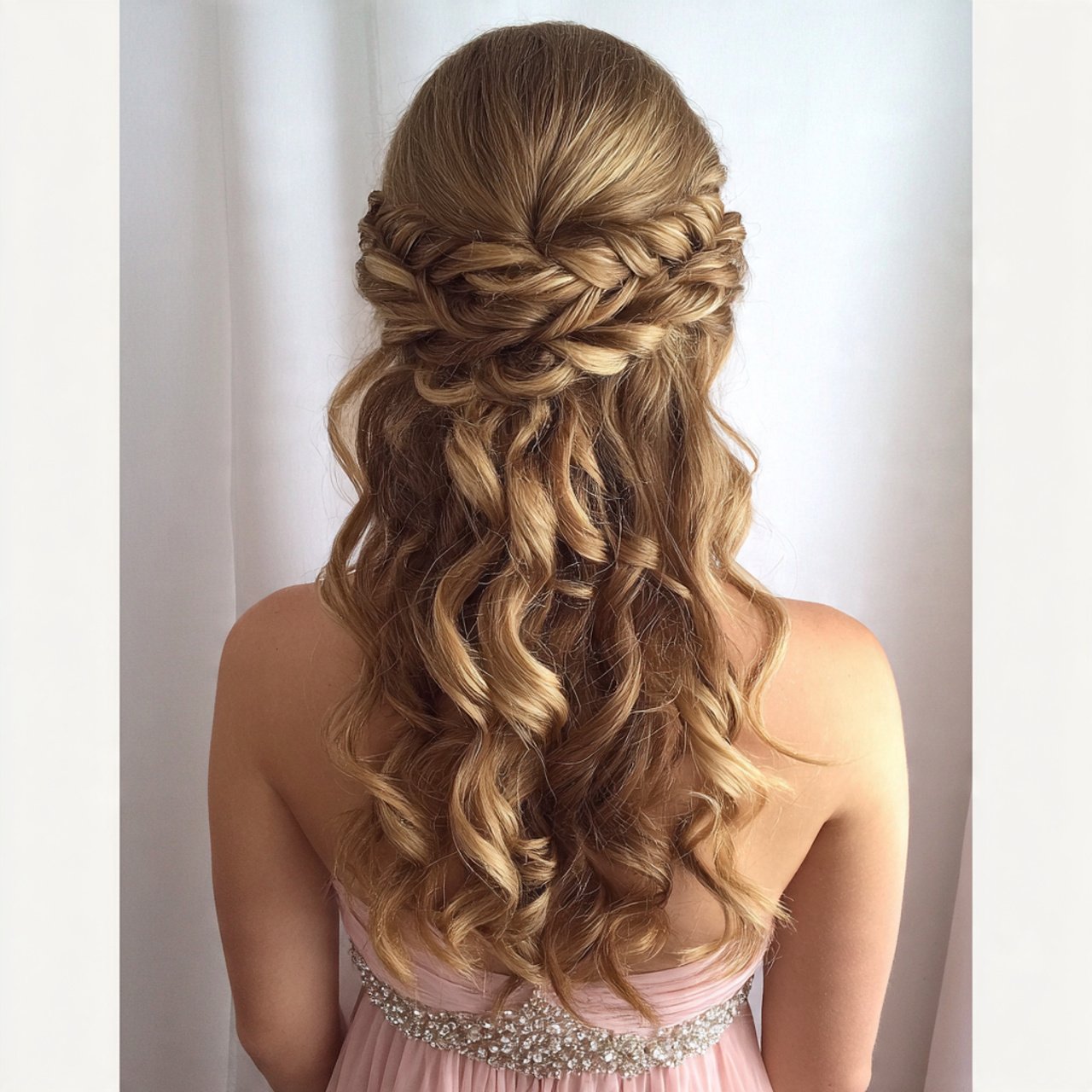 half up curly style hairstyles for prom