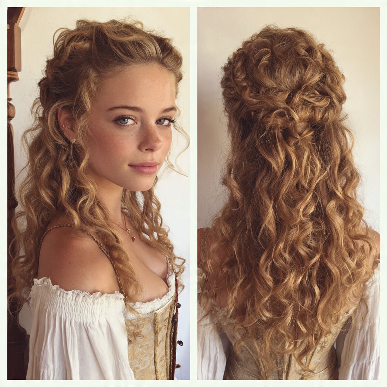 half up cute curly hairstyles
