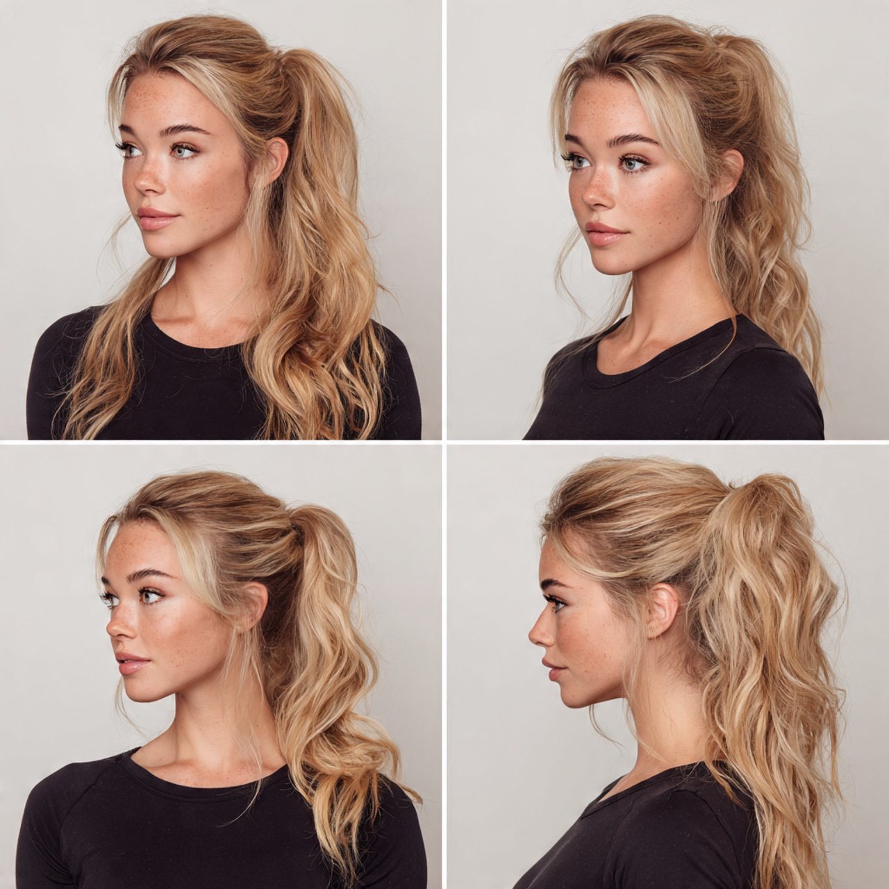 half up easy ponytail hairstyles multiple variatio