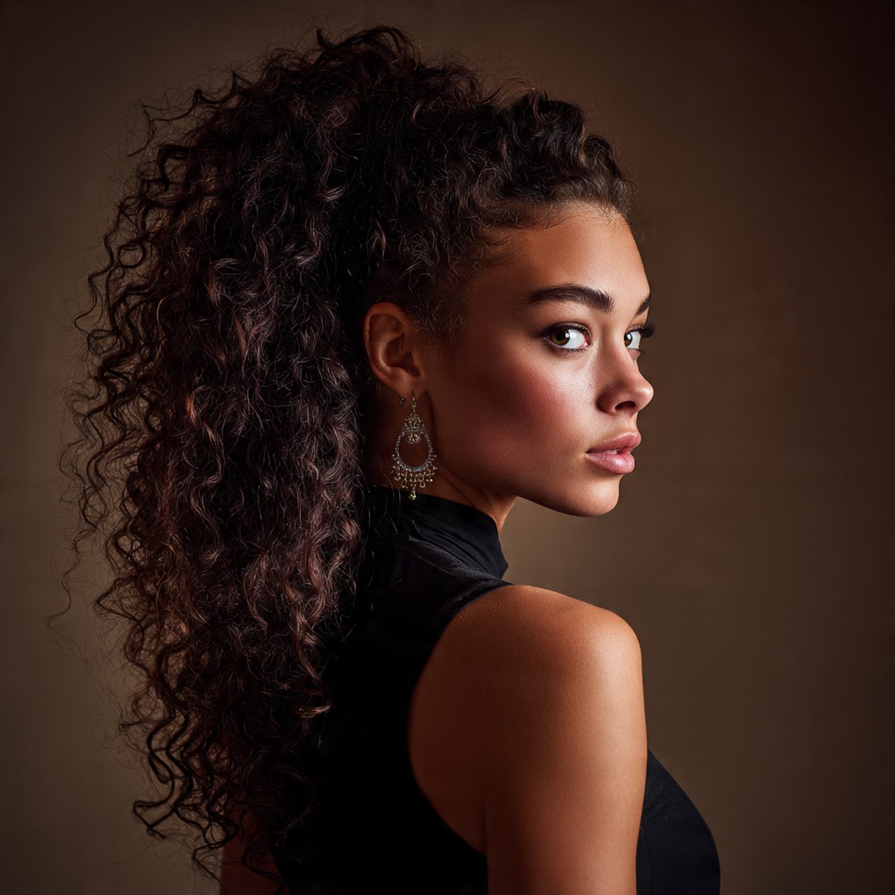 half up half down curly hairstyle voluminous natur 1
