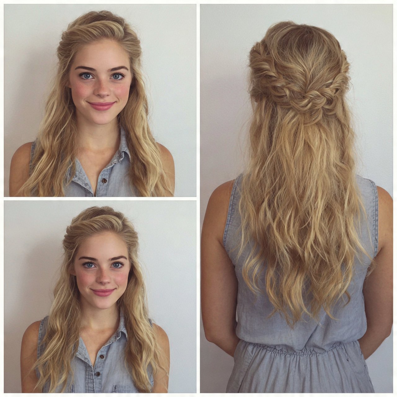 half up half down hairstyles for school